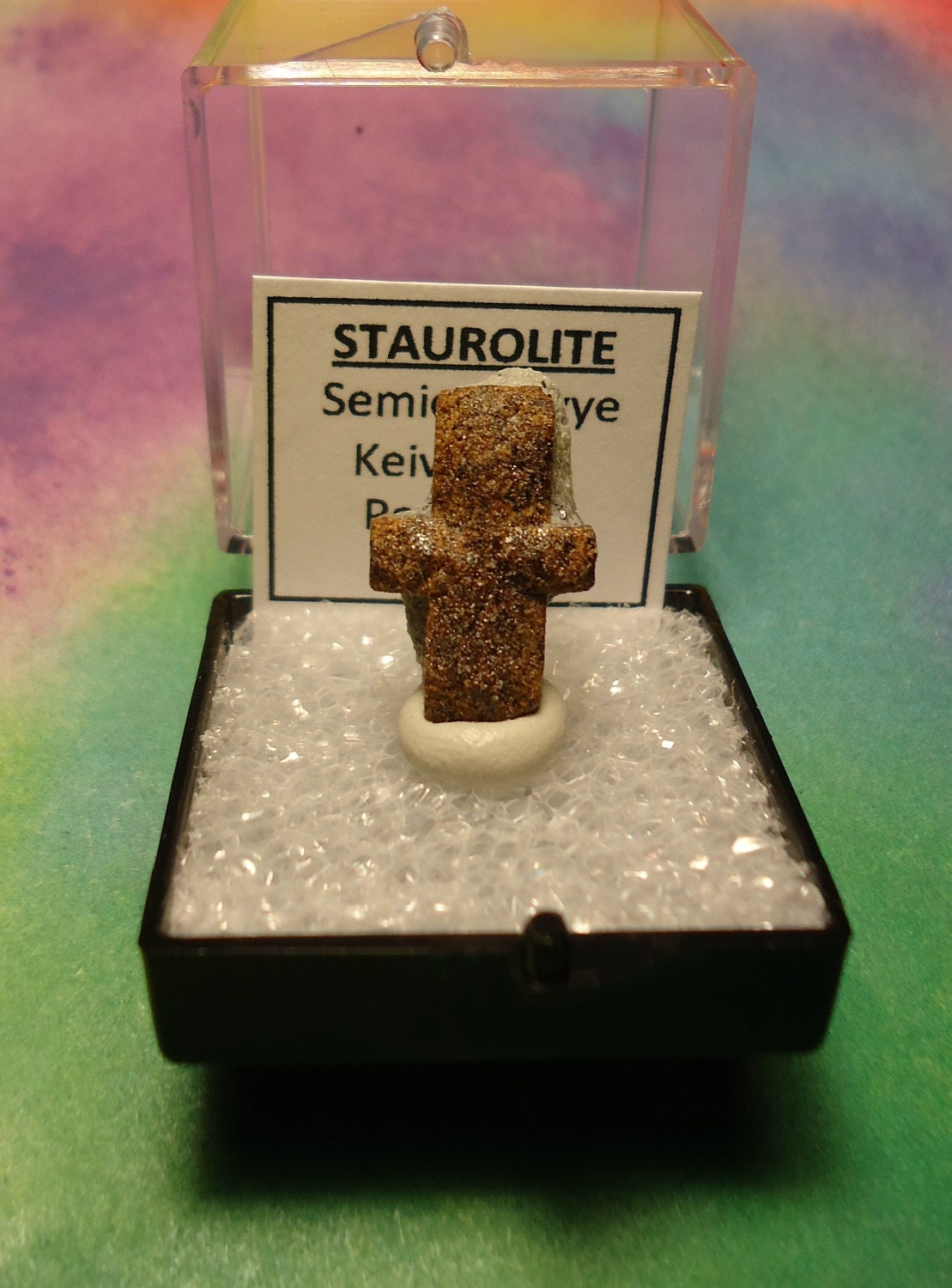 Sale STAUROLITE Fairy Cross Natural Crystal Cross In Perky Mineral Specimen Box From Russia Top Quality Perfect Cross