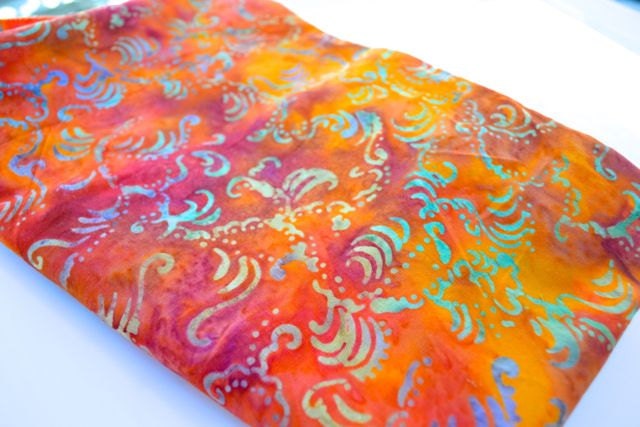 Batik Cloth Napkins in Orange, Set of 6 by Dot and Army