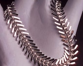 Edgy Elegance.... Unusual Silver - tone Spine Bracelet 2 sizes available