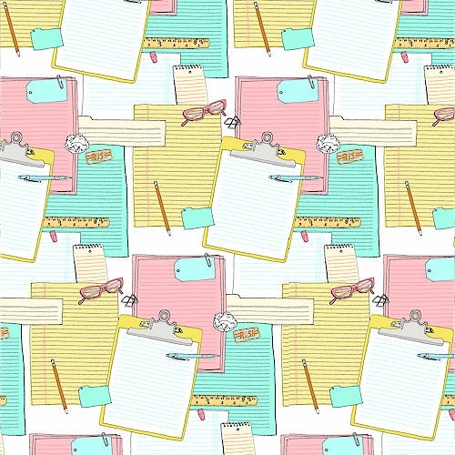 Type Clipboards Cream - 1/2 Yard