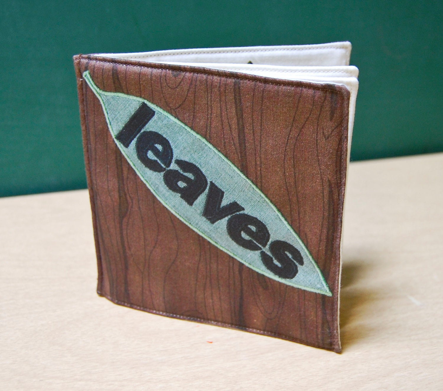 Leaves Cloth Book, printed on organic cotton