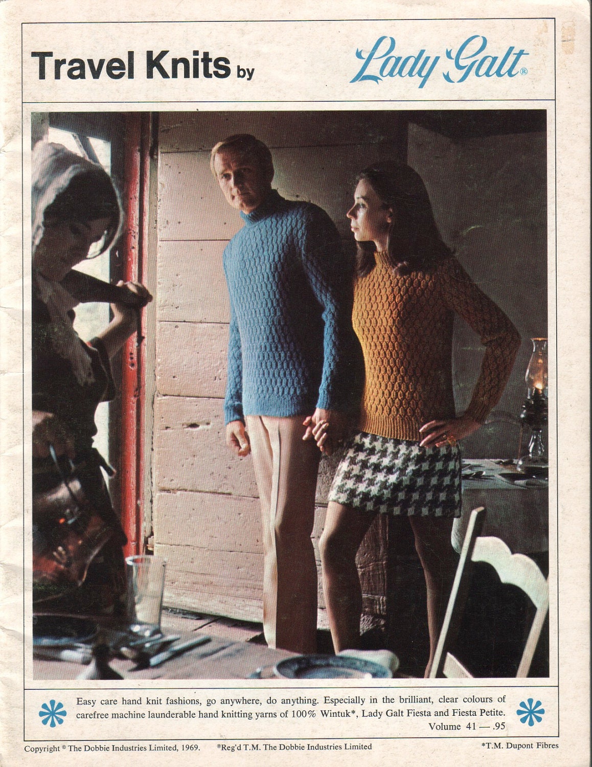 travel knits by lady galt, volume 41, vintage 60s MOD knitting pattern book featuring designs for men and women