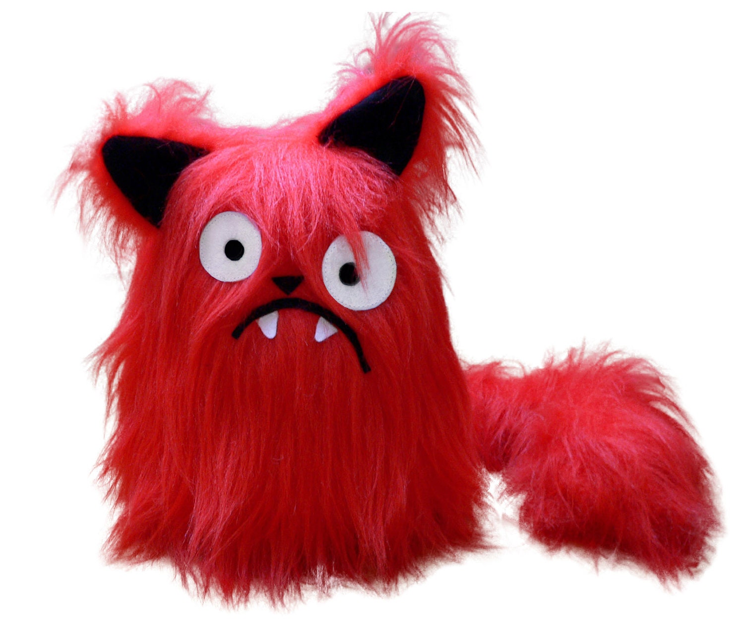Boris the red cat pattern stuffed animal PDF - sewing with faux fur tutorial