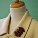 Felt and zipper multi leaf brooch