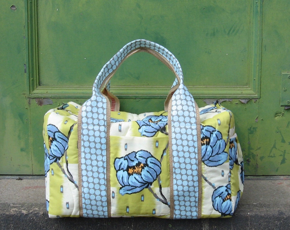 Weekender Duffel Bag in Water Lillies Ready to Ship