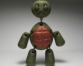 Turtle Power Necklace - Hand-sculpted, Polymer Clay, Art Doll
