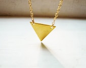 Gold Triangle Necklace in Brass and Gold Filled - Simple Dainty Geometric Necklace, Chevron Arrow
