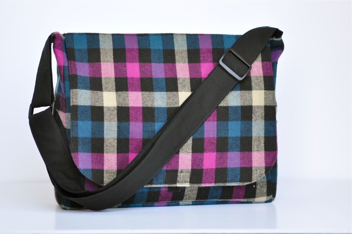 Flannel Plaid Messenger Bag