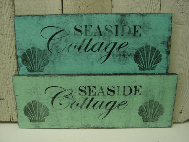 Large size SHABBY SEASIDE COTTAGE sign / shabby cottage chic / beach cottage home decor