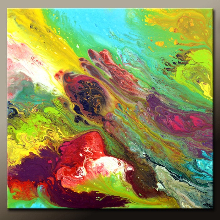 Abstract Canvas Art Painting 24x24 Original Painting Contemporry Gallery Wrapped Art by Destiny Womack - dWo - Reaching for Heaven on SALE