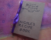 Personalized Mini Recipe Book Hand held book for keeping track of all your recipes what you eat standing up doesn't count