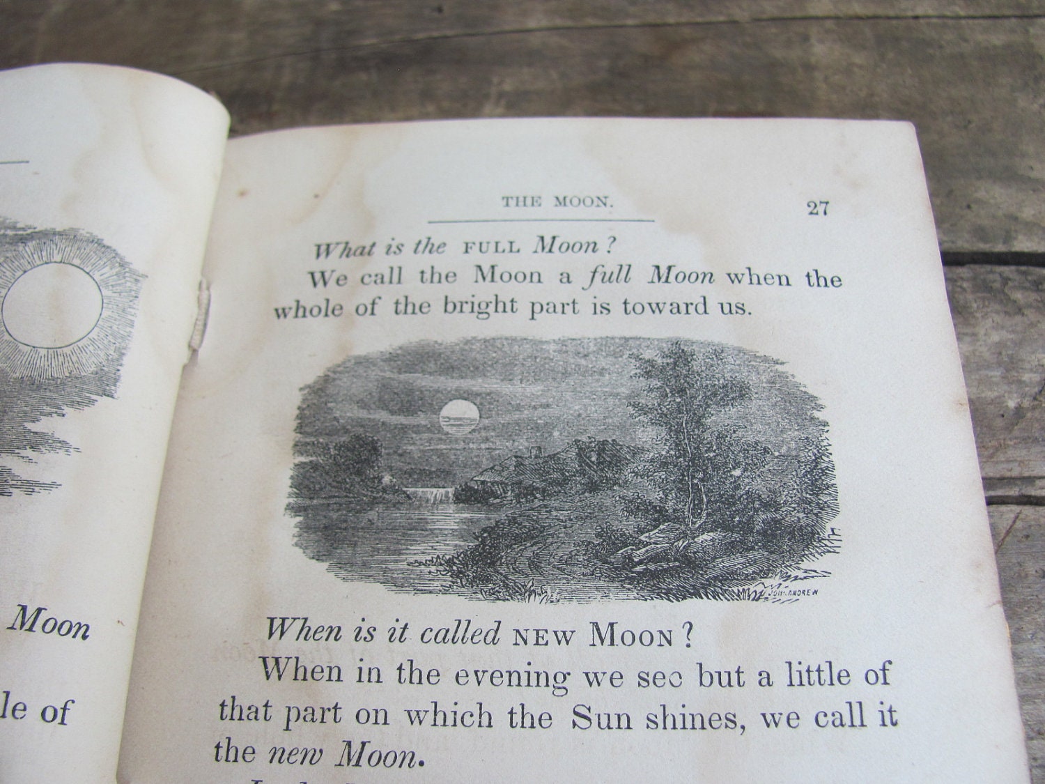 antique childrens text book // lessons on natural philosophy