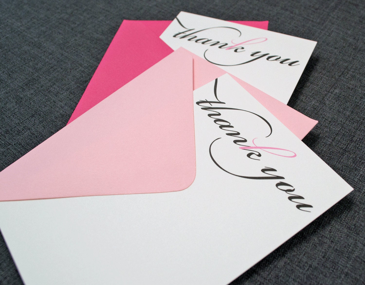 Pink Ribbon Breast Cancer Awareness Thank You Note Cards (Set of 10)
