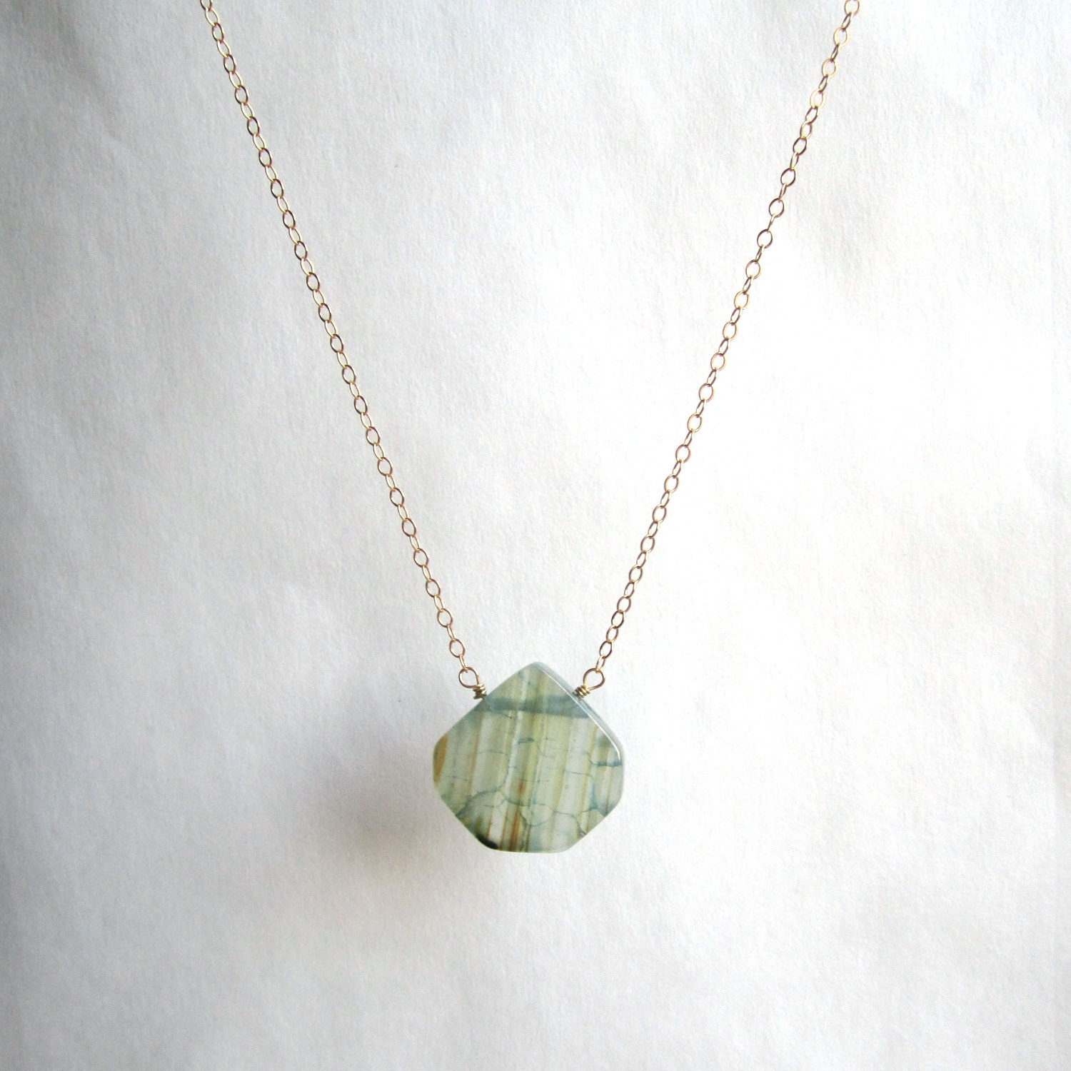 agate drop charm necklace