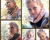 Cowl scarf neck warmer pattern PDF reversible girl boy man woman child baby toddler teen preteen teacher fall winter unique handmade gift