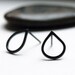 Black Raindrop Studs.  Oxidized Silver Post Earrings. Sterling Silver Droplets Studs : Small - Minimal, Modern Jewelry - by kusu