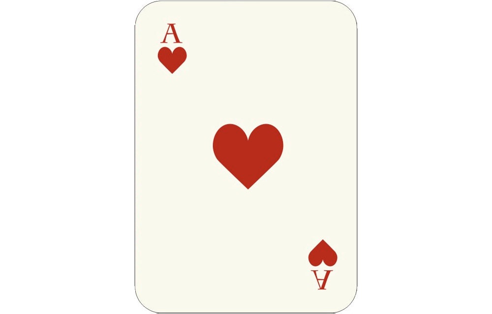 Heart 4 x 6 inches Valentine ace greeting card
