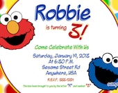 Cookie Monster & Elmo Birthday Invitations, Sesame Street DIY Digital Printable File