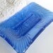 Peacock Feather Imprint Soap Dish in Light Blue Fused Glass