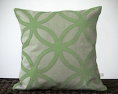 Sage Green DECORATIVE PILLOW COVER - Geometric Felt Design by JillianReneDecor Spring Home Decor Gift for Her