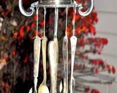 FREE SHIPPING - Chunky, Sugar Bowl Wind Chime with Letter "D" Monogram