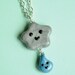 Grey Cloud and Raindrop Charm Necklace