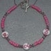 Petite Yet Powerful Breast Cancer Awareness Bracelet with Swarovski Crystals and Silver Heart Toggle Clasp