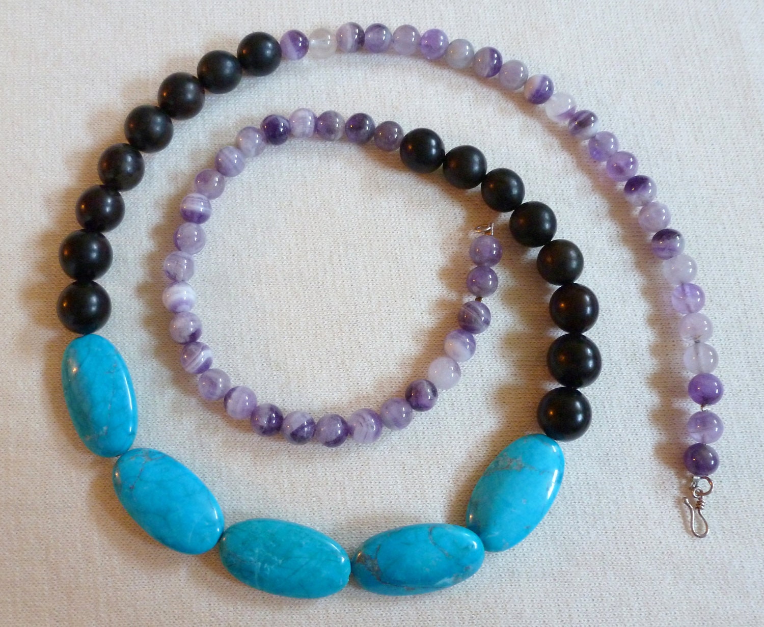 island beauty  -  turquoise, buri root, and chevron amethyst