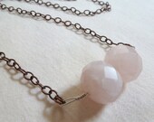 love duo  -  faceted rose quartz and rhodonite