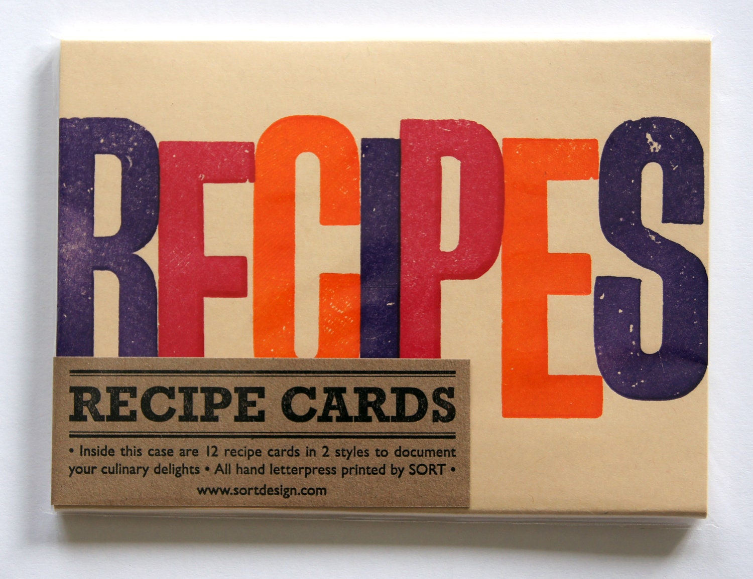 Letterpress Recipe Cards Pack