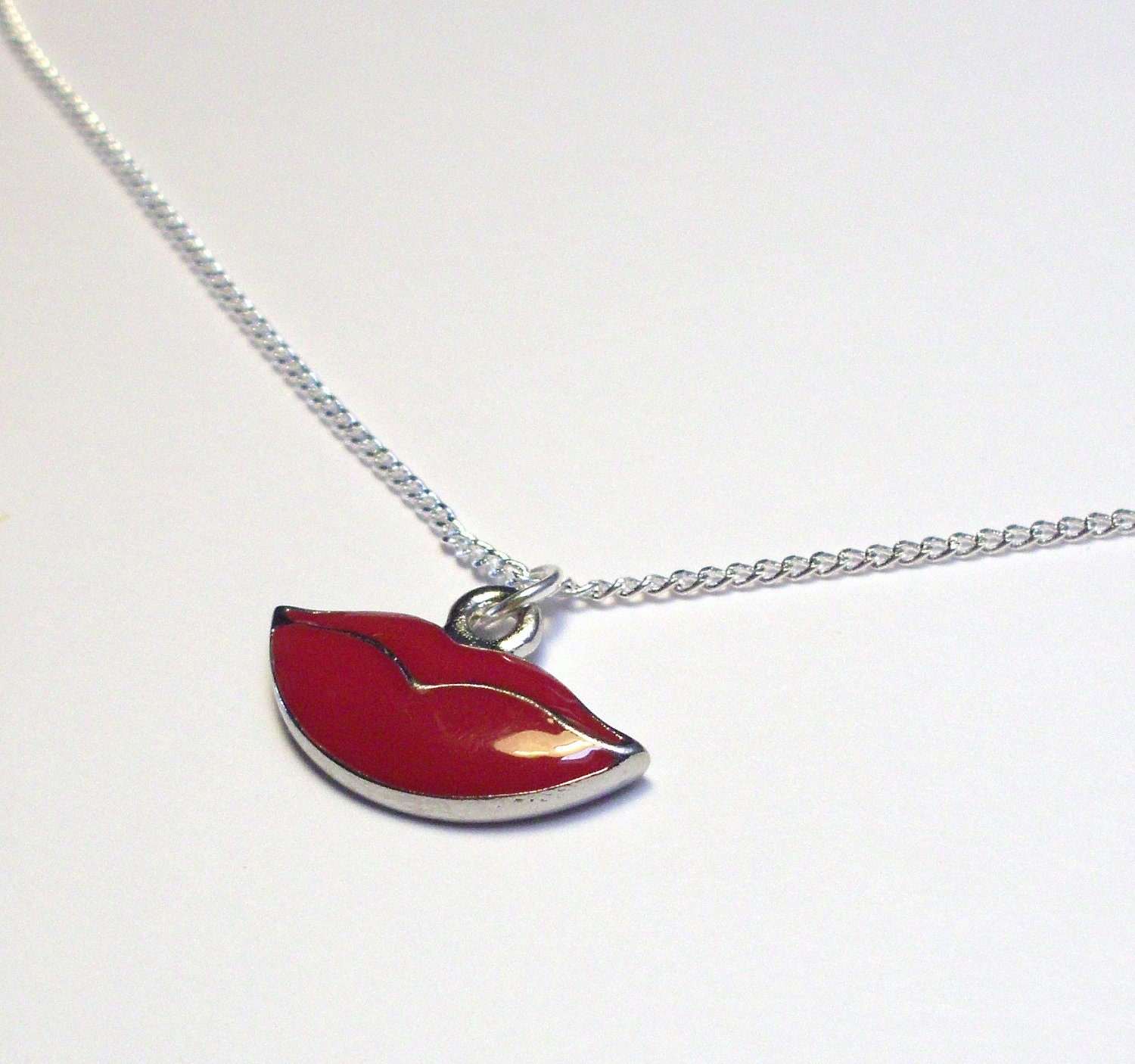 Red Lips Charm Necklace