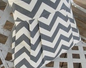 Pleated Handbag Every day Bag in Charcoal Gray Chevron with Adjustable Strap