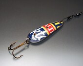 Planters Peanut Tin Can Art SMALL Original Recyclure Handmade Metal Art Fishing Lure