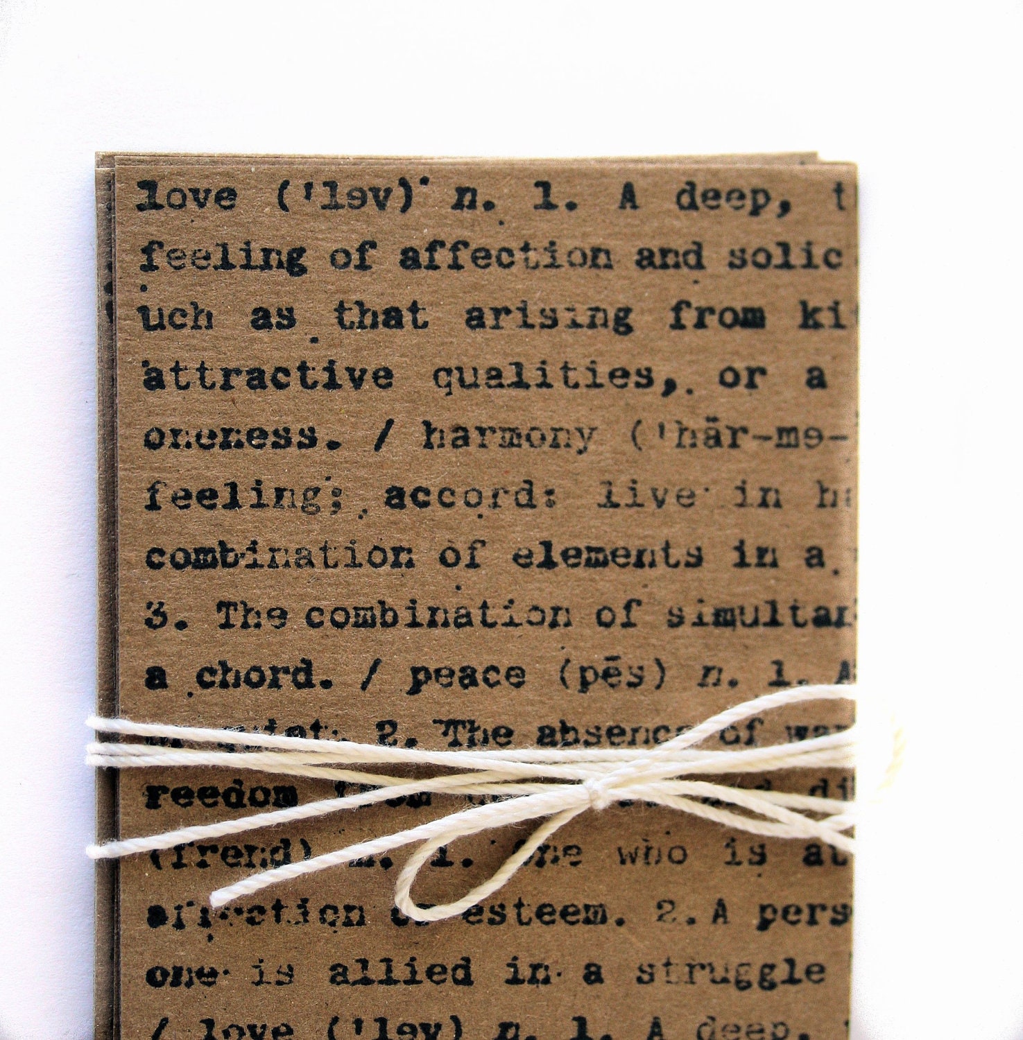 8 Love Stamped Natural Chipboard Cards for Packaging