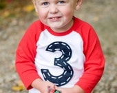 Happy Birthday T Shirt Raglan.  supersized.  1st 2nd 3rd 4th 5th 6th.  boy girl baby
