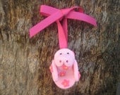 Pink Manatee with Flowers Ornament