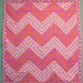 Chevron Zig Zag Quilt - Pink and Orange - READY to SHIP
