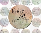 NEW Words to Live By  - Instant Download Digital Collage Sheet Printable - 1.5x1.5 Circles 962
