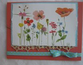 Handmade Reusable Greeting Card Flowers with Vintage Tatted Lace