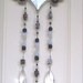 stained glass sun catcher,wind chime, beveled glass,black and white