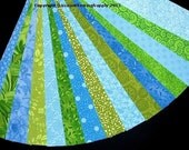 Blue Green Fabric Jelly Roll Quilt Strip Pack Cotton Quilting Fabric Die Cut No Dups