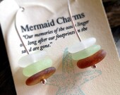 Modern Sea Glass Earring Sterling Silver
