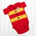 Great Baby Shower Gift Fireman Fire fighter Onesie cotton applique great photo prop