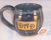 Ceramic DAD Mug Custom Order Mugs Slate Blue Handmade Wheel Thrown  Stoneware Ceramics Pottery
