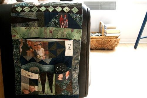 Quilted Sofa Over-Arm Remote Control Holder 2 Part PDF Tutorial Perfect Gifts for Guys