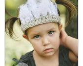 Lil' Indian Baby Head Dress - Photo Prop - Eco Friendly Hand Knit