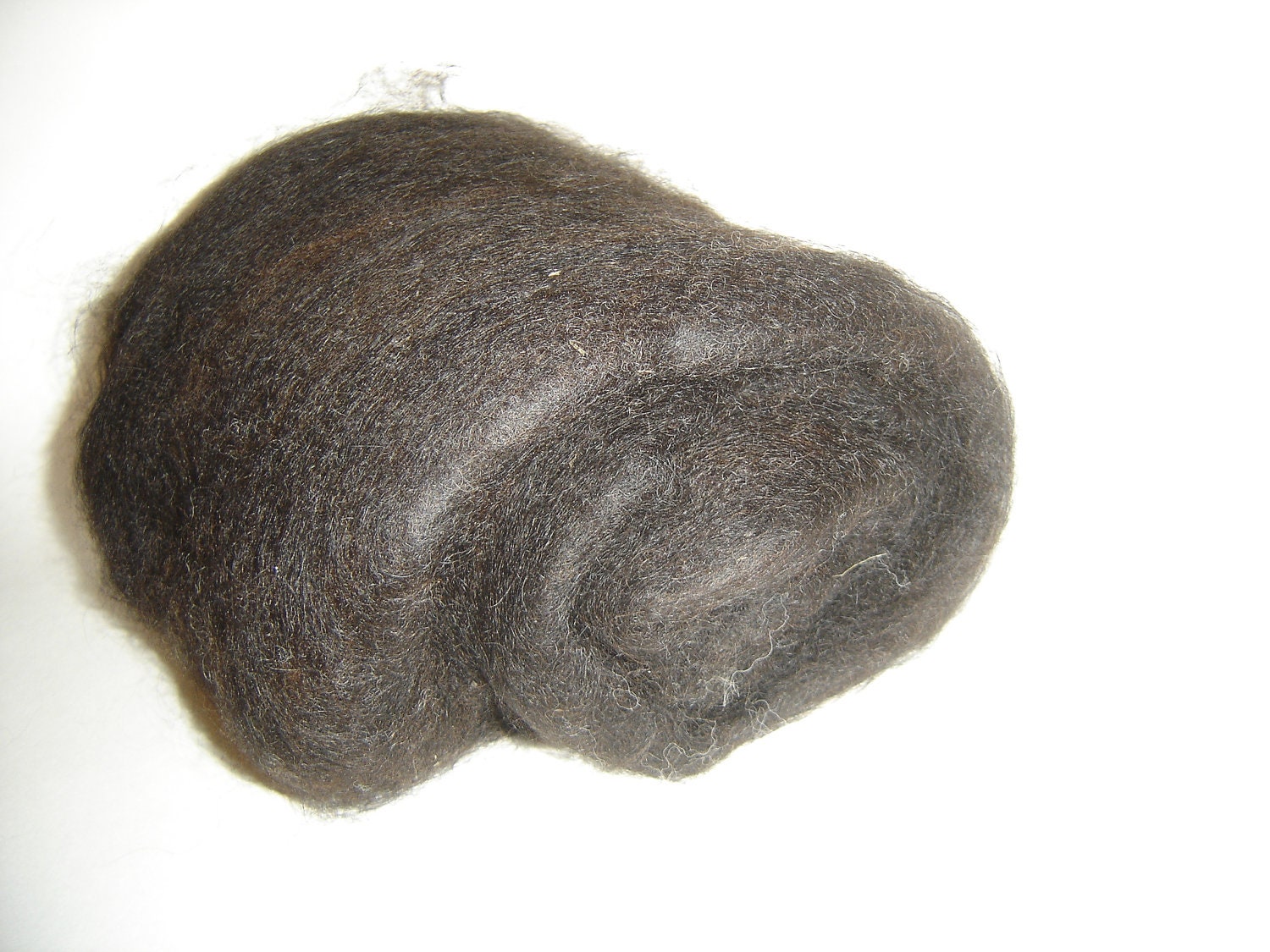 Spinning Fiber, Batts,Roving , Batt, Natural Suri Llama,  sme wool  for felting & spinning,  Charcoal Suri and wool 3 oz