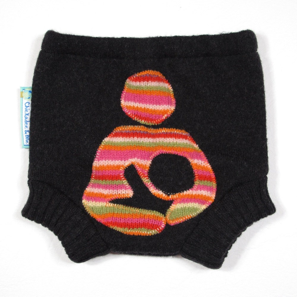 Wool Soaker Diaper Cover - INTERNATIONAL BREASTFEEDING SYMBOL - X-Small Newborn