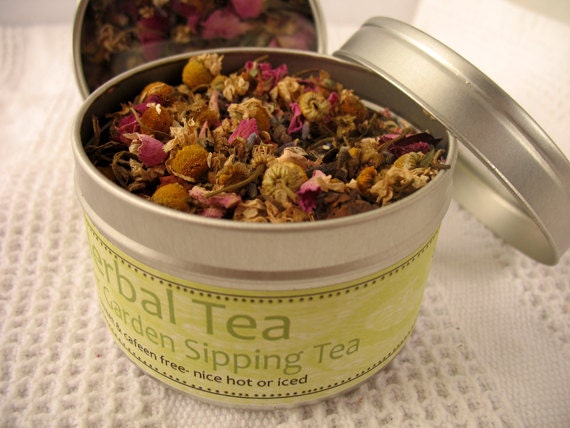 Organic Herbal Tea Hand blended Summer Garden Sipping Tea loose leaf tea 2 ounces