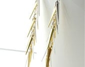 Two Tone Spike Earrings
